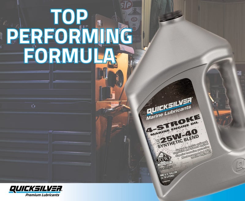 Quicksilver 25W-40 4-Stroke Synthetic Blend Marine Engine Oil, 1 Quart - Image 1